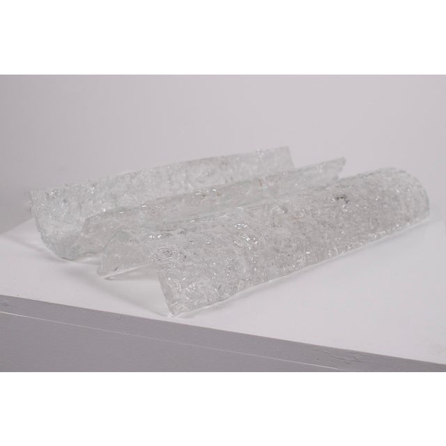 Murano Vanity Ice Glass Sconces, 1970s, Set of 2 For Sale - Image 9 of 11