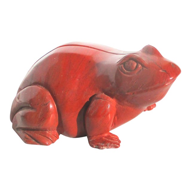 1970s Red Jasper Carved Frog For Sale