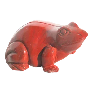 1970s Red Jasper Carved Frog