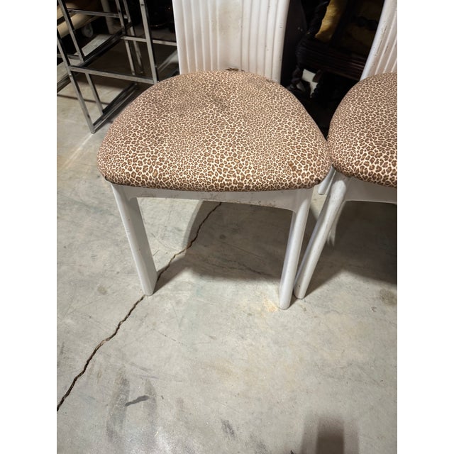 Art Deco 1970s Post Modern Art Deco Ribbon Chairs With Leopard Print- Set of 6 For Sale - Image 3 of 8