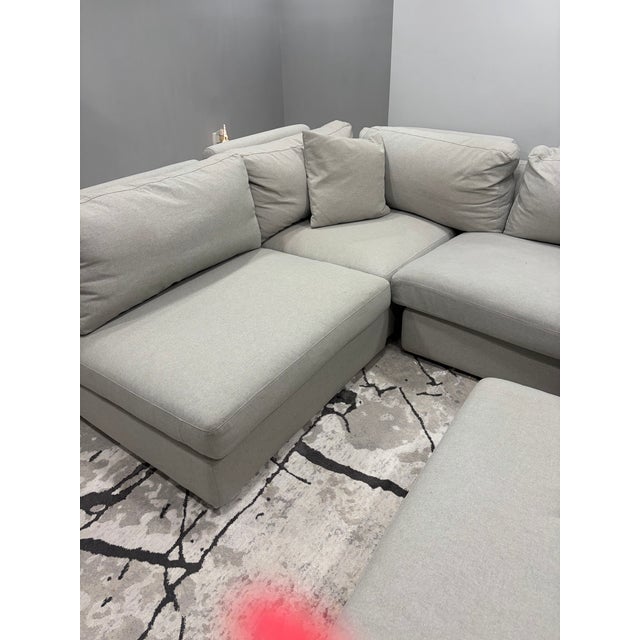 2020s Rove Concepts Milo Corner Sectional With Ottoman- Mist Gray-Gently Used(2022) For Sale - Image 5 of 12