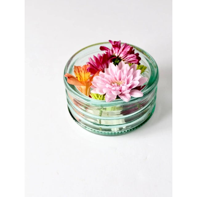 Transparent Vintage Ribbed Glass Bowl For Sale - Image 8 of 9