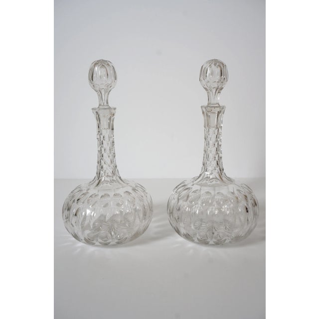 Late 19th Century Antique Pair of Crystal Decanters For Sale - Image 5 of 10