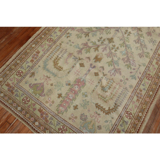 Antique 1920s Turkish Oushak Rug - 5'1" x 8'5" For Sale - Image 9 of 9