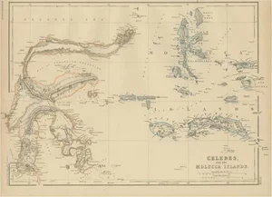 Antique Map of Celebes and the Maluku Islands by W. G. Blackie, 1859