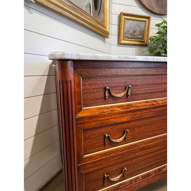 19th Century French Louis XVI Chest With Marble For Sale - Image 10 of 15