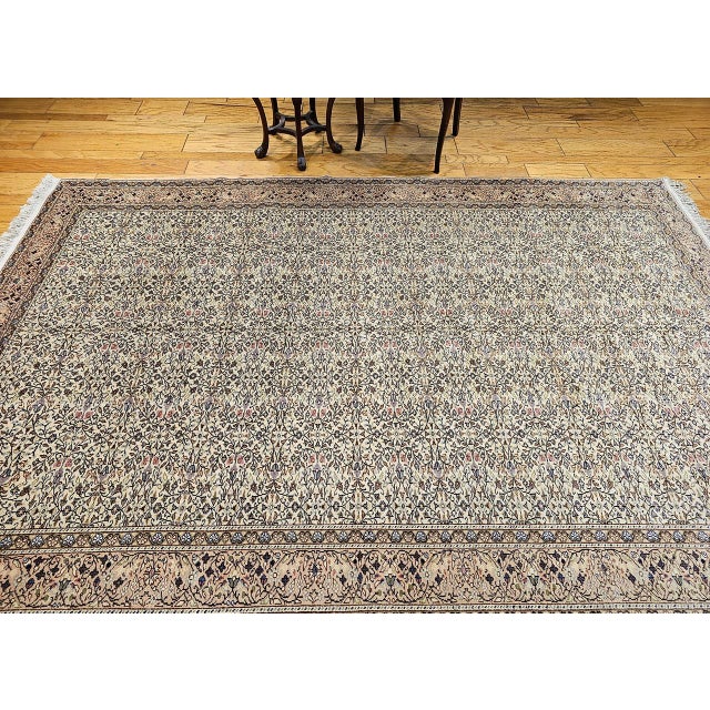 Early 20th Century Vintage Turkish Hereke Room Size Rug, Hand-Woven Wool, Allover Pattern, 7' x 10' For Sale - Image 5 of 17