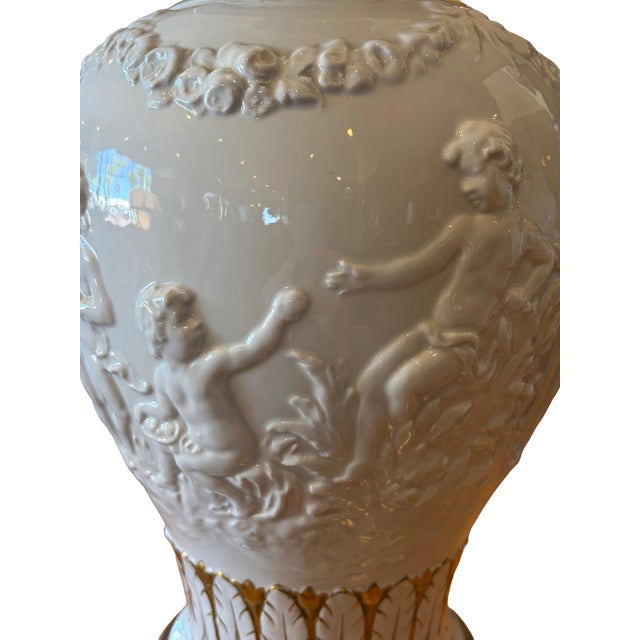 Neoclassical Neoclassical Cherub Table Lamps - Pair For Sale - Image 3 of 6