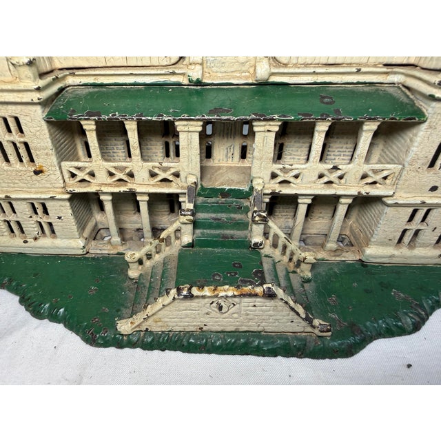 Rare Antique 1890's Ives, Blakeslee & Company Palace Green Cast Iron Still Bank For Sale - Image 4 of 15