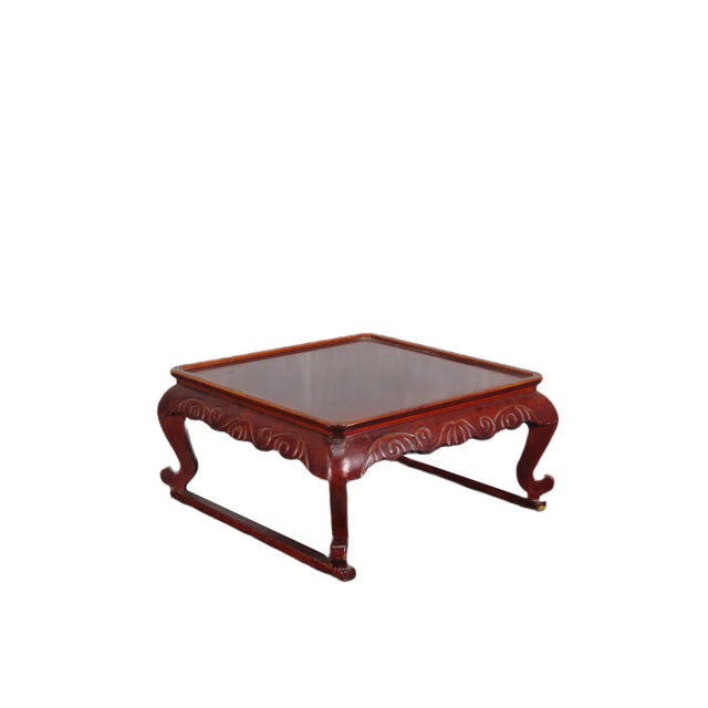 2000s Red Wooden Tray With Legs For Sale - Image 4 of 7