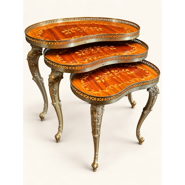 Antique Side Tables, 1890s, Set of 3 For Sale - Image 4 of 8