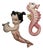 Mid 20th Century Art Pottery Ceramic Mermaid & Seahorse Wall Sculpture Set For Sale