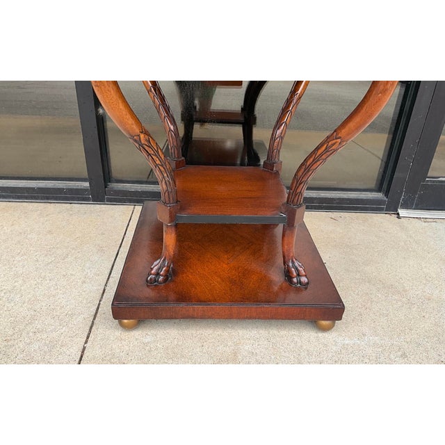 Neo-Classical Style Inlaid Mahogany Side Tables - Pair For Sale - Image 4 of 8