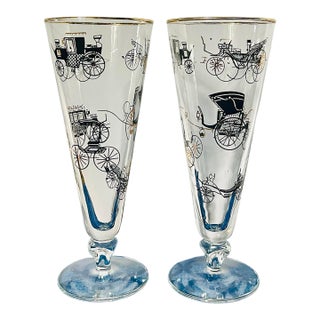 1950s Libbey “Curio” Pilsner Glasses- A Pair For Sale