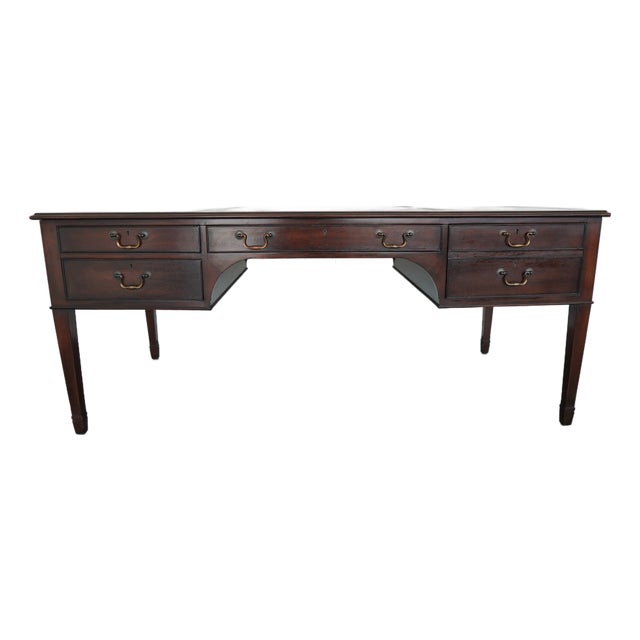 Vintage Leather-Inlay Writing Desk For Sale