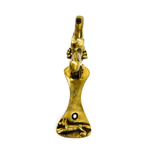 Mid 20th Century Vintage Brass Horse Head Door Knocker – Equestrian / English Country Style For Sale - Image 5 of 11