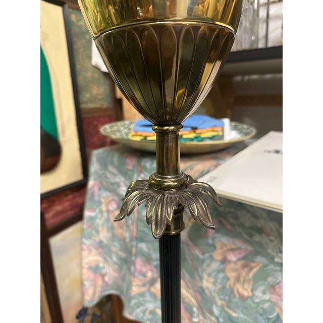 1950s Neoclassical Brass Chalice Torchiere Floor Lamp For Sale - Image 4 of 7