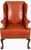 Burnt Orange Vintage Cognac Leather Wingback Chair by Hickory Chair For Sale - Image 8 of 10