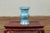Vintage Chinese Hand Painted Blue Metal Vase with Calligraphy and Floral Décor For Sale - Image 10 of 12