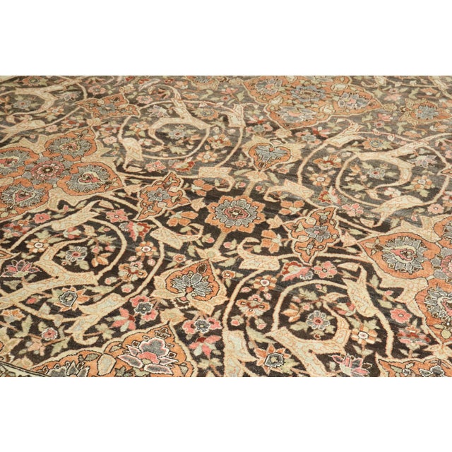 Antique Zabihi Collection Persian Large Brown Joshegan Rug - 11'10" x 16'5" For Sale - Image 4 of 12
