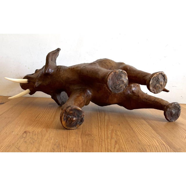 Elephants in Brown Leather, 1960s For Sale - Image 6 of 17