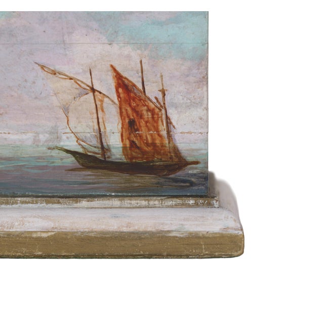 White Vintage Florentine-Style Hand-Painted Nautical Table Lamp For Sale - Image 8 of 10