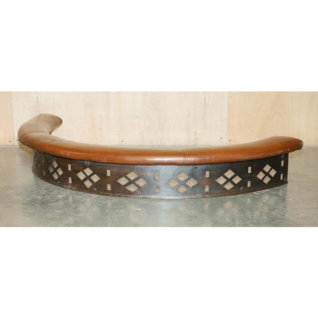 Royal House Antiques is delighted to offer for sale this unique antique circa 1880-1900 pierced metal brown leather Fire...