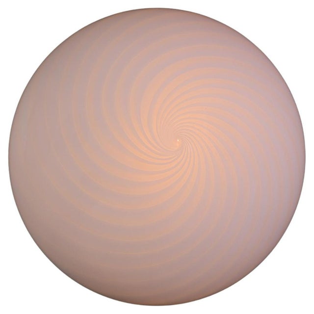 Large Murano Swirl Glass Ceiling Light attributed to Vm-Vetri, Italy, 1970s For Sale - Image 17 of 17