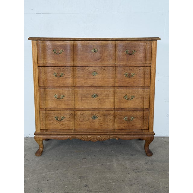 Danish Rococo Oak Chest of Drawers with Cabriole Legs, 1950s For Sale - Image 13 of 13