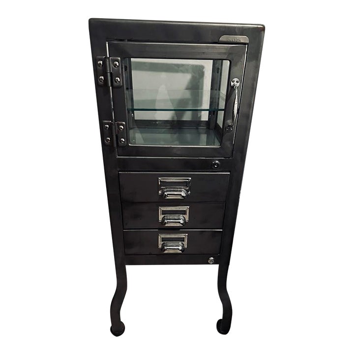 Restoration Hardware Vintage Metal Pharmacy Raw Metal Chairish