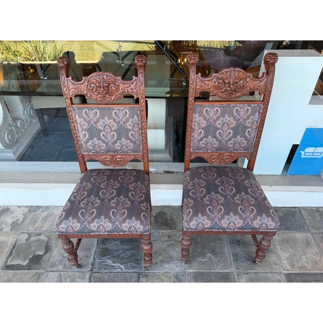 Renaissance Revival Dining Chairs, Pair For Sale - Image 9 of 15