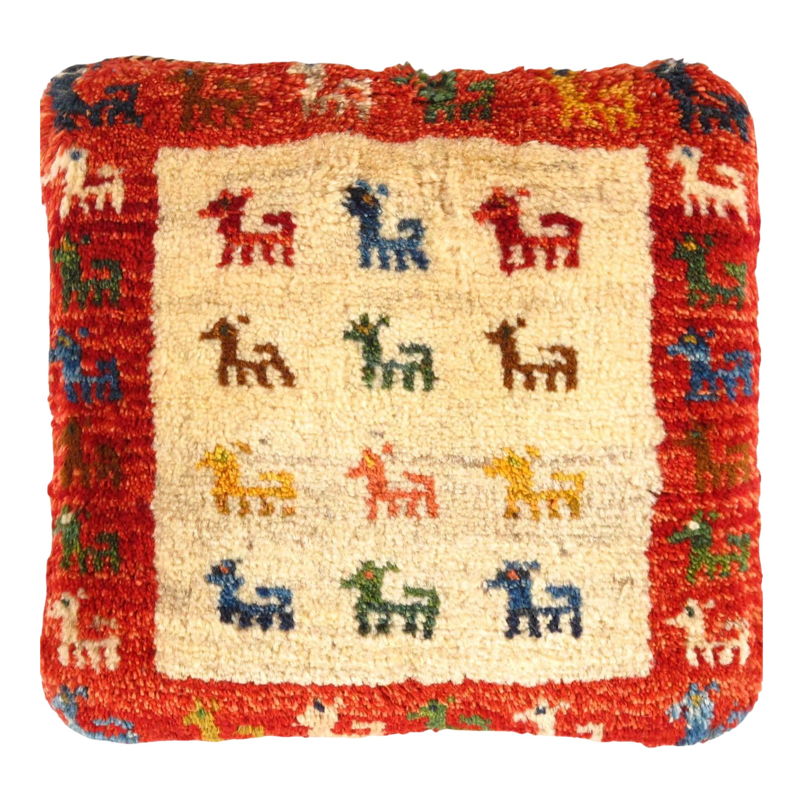 Pasargad DC Fine Hand Knotted Gabbeh Pillow | Chairish