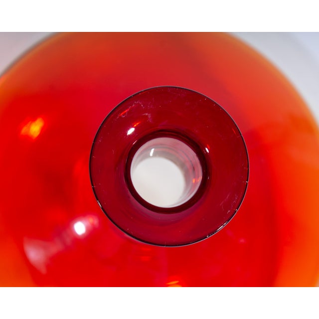 Red Tapio Wirkkala Venini Italian Murano Bolle Bottle Vase For Sale - Image 8 of 10
