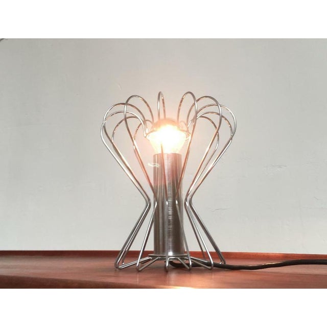 Black Mid-Century Space Age Minimalist Wire Table Lamp, 1960s For Sale - Image 8 of 17