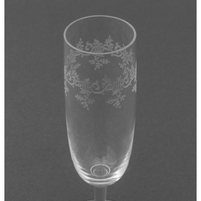 French Baccarat Crystal "Sevigne" Champagne Glasses, 5 For Sale - Image 3 of 5