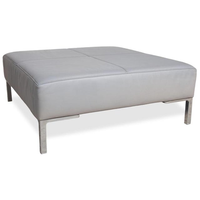 Animal Skin DS-112 3-Seater Sofa and Ottomans in Grey Leather from de Sede, Set of 3 For Sale - Image 7 of 18