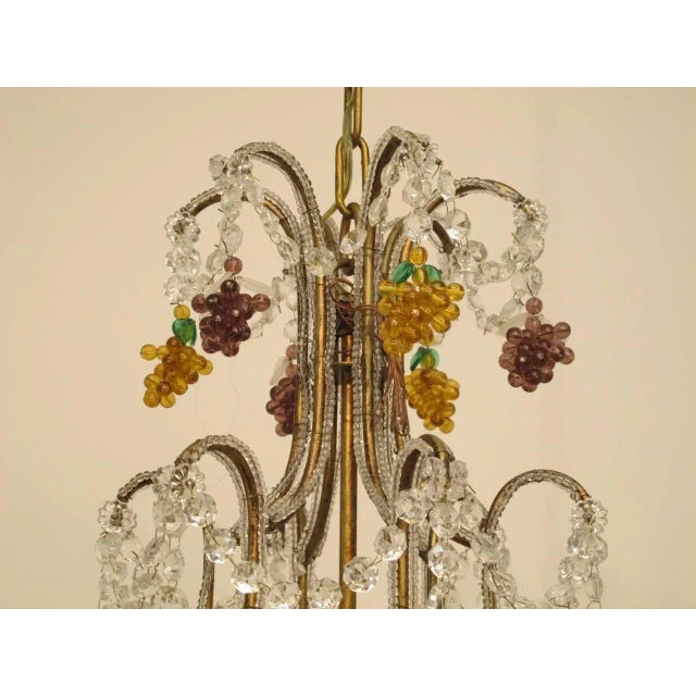 Metal Italian Beaded Glass Chandelier For Sale - Image 7 of 9