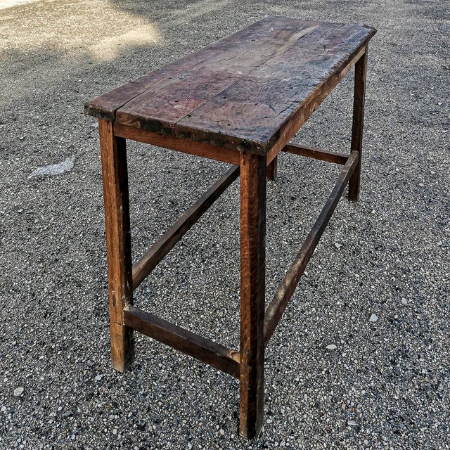 Antique Italian Rustic Country Table in Oak, 1900s For Sale - Image 10 of 12