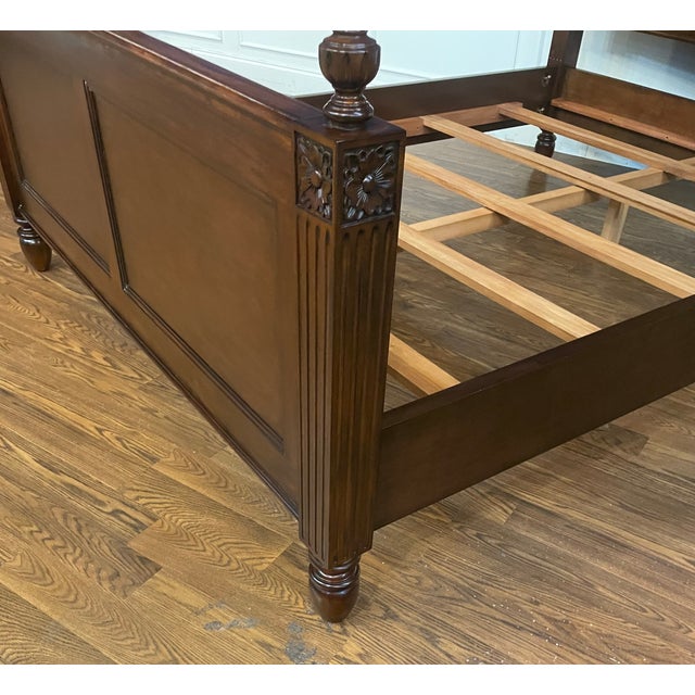 Brown Louis XVI Queen Size Bed by Leighton Hall - Showroom Sample For Sale - Image 8 of 8