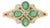 14k Yellow Gold Zambian Emerald & Diamond Floral Vintage Ring Size 5.5 For Sale