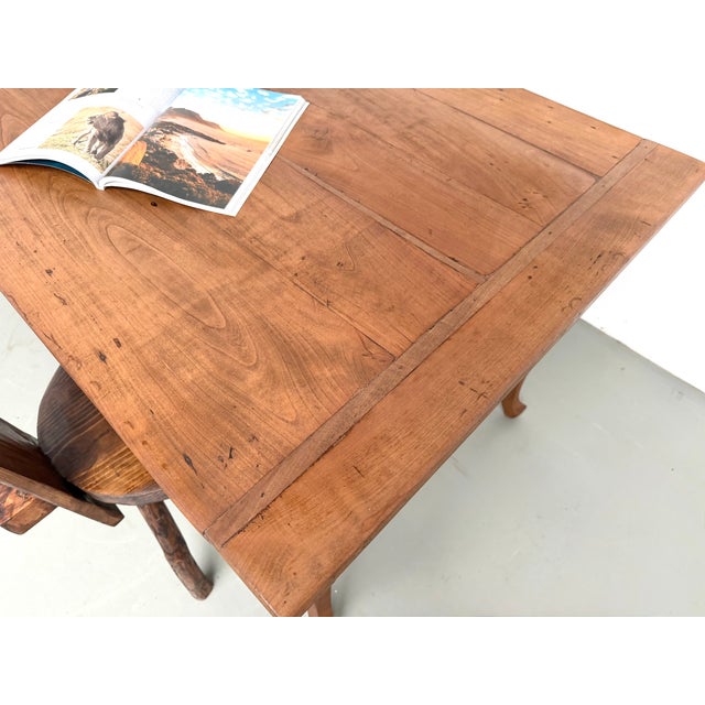 Large Cherrywood Farmhouse Table, 1900s For Sale - Image 15 of 18