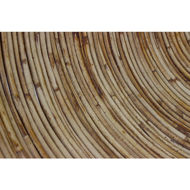 Beige Artisan Handwoven Reed Basket 19" Diam For Sale - Image 8 of 11
