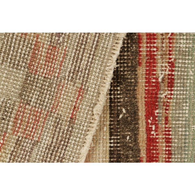 Textile Vintage Zeki Müren Rug in Polychromatic Geometric Stripes, From Rug & Kilim For Sale - Image 7 of 7