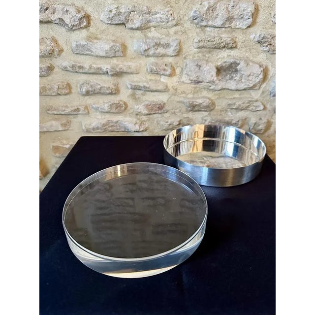 Vintage Silver-plated Metal & Methacrylate Box, 1960s For Sale - Image 4 of 12
