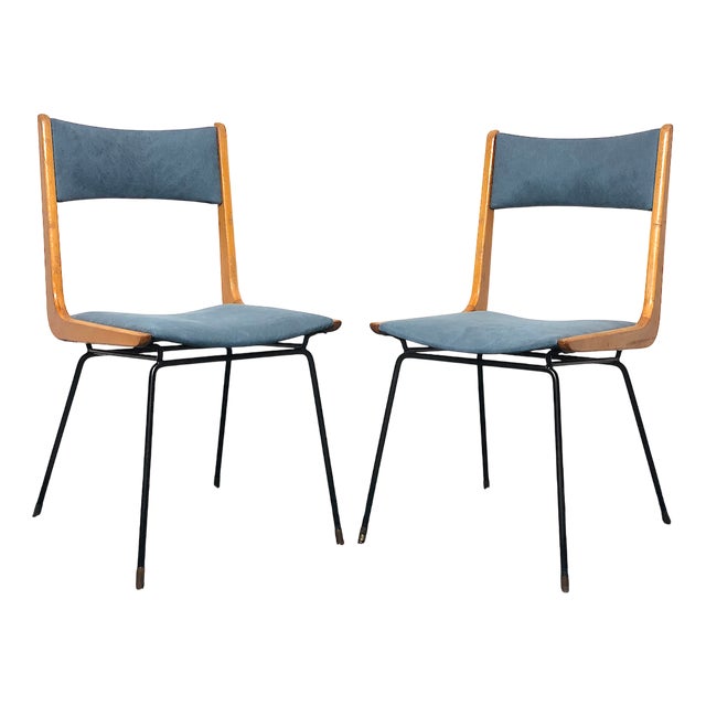 Boomerang Chairs from Carlo De Carli, Italy, 1950s, Set of 2 For Sale