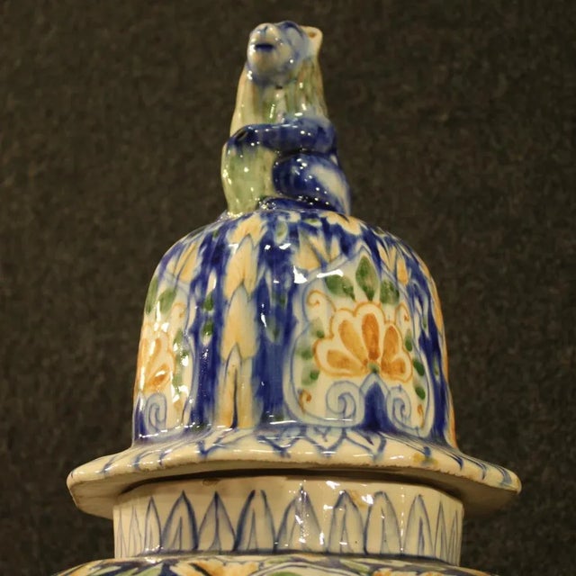Italian Painted Ceramic Vase For Sale - Image 4 of 13