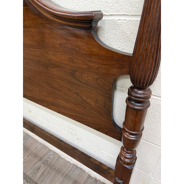 Vintage Full Size Ethan Allen Georgian Court Solid Cherry Four Poster Bed For Sale In Kansas City - Image 6 of 18
