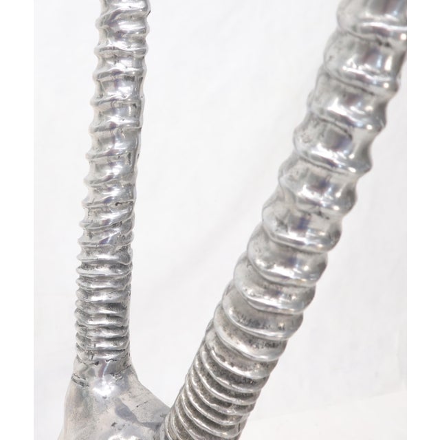 Mid 20th Century Vintage Arthur Court Tall Sculpture of a Gazelle in Polished Aluminum For Sale - Image 5 of 14