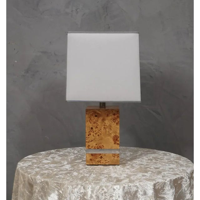 1980s Maple Wood Table Lamp by Tommaso Barbi, 1980s For Sale - Image 5 of 9