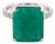 Natural Emerald Diamond Ring Size 6.5 14k White Gold 8.27 TCW Certified For Sale